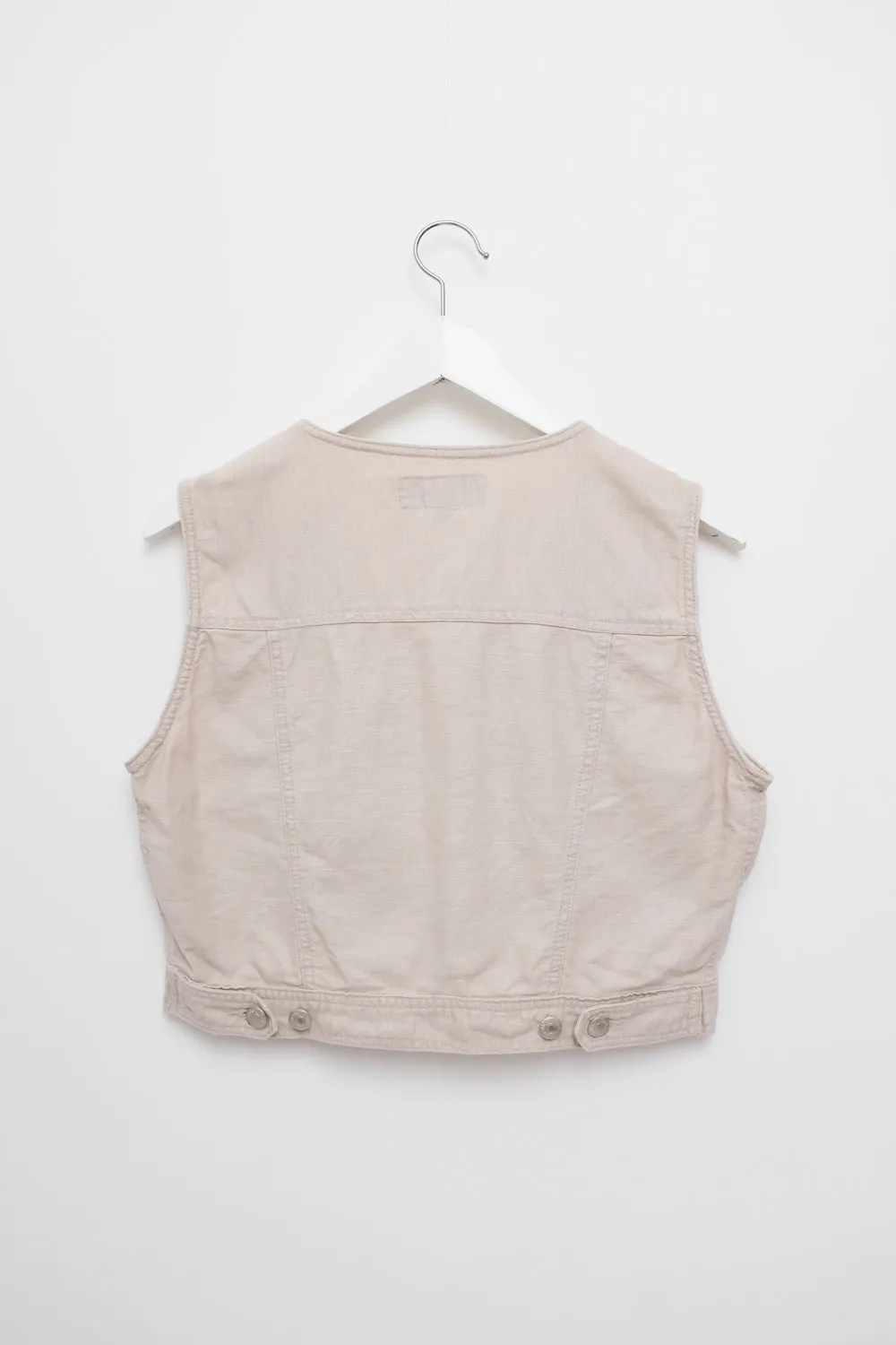 0059_CROP DENIM VINTAGE BEIGE VEST