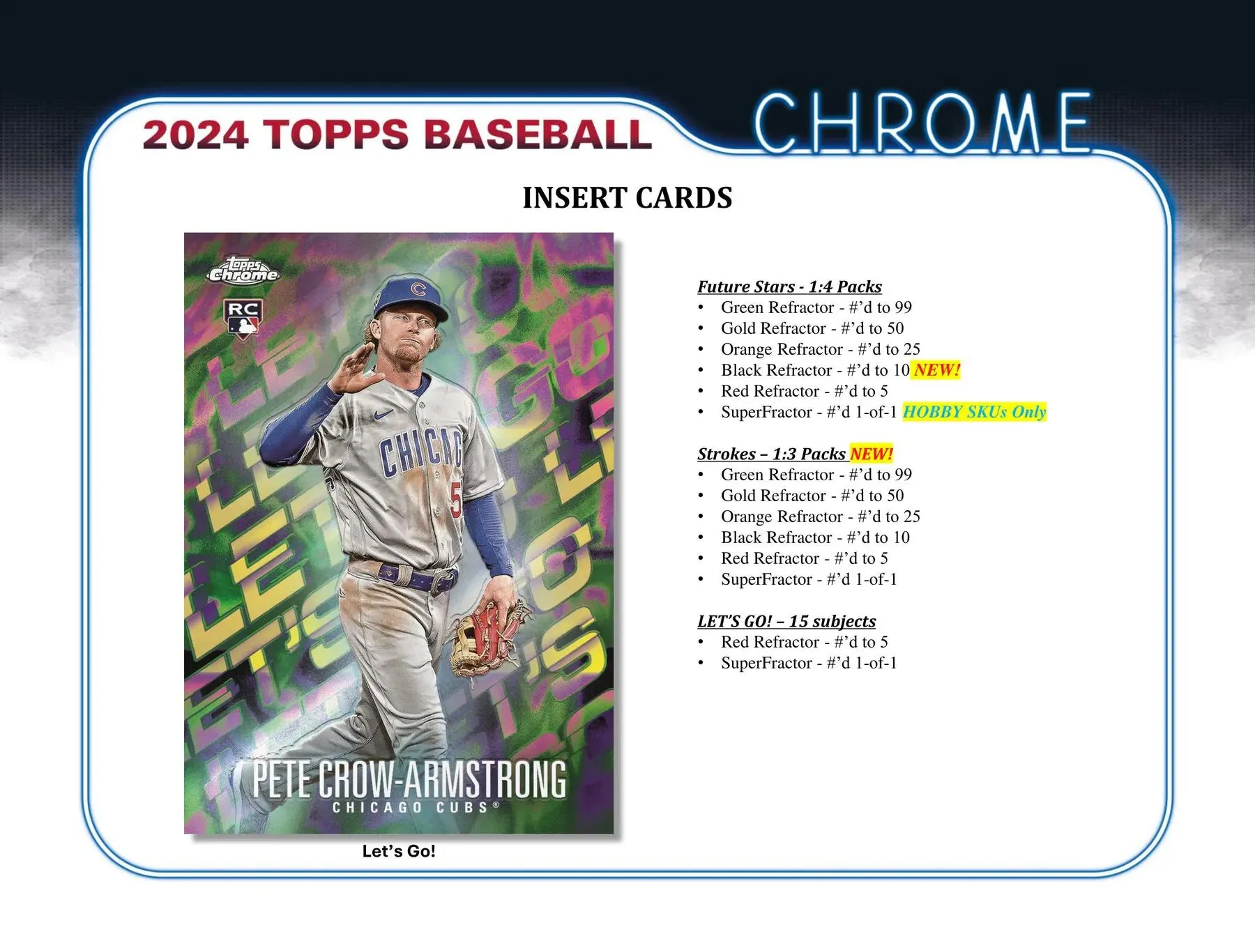 2024 Topps Chrome Baseball Hobby Jumbo Box 12 Packs Per Box, 13 Cards Per Pack