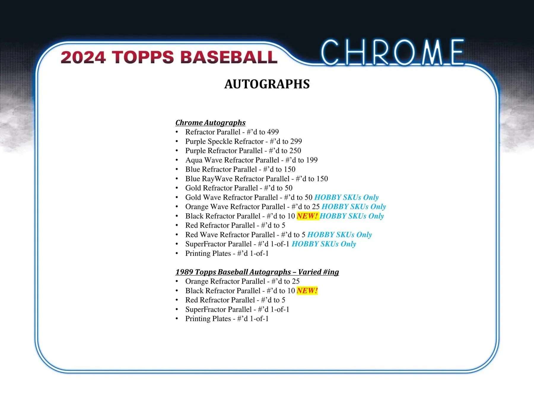 2024 Topps Chrome Baseball Hobby Jumbo Box 12 Packs Per Box, 13 Cards Per Pack