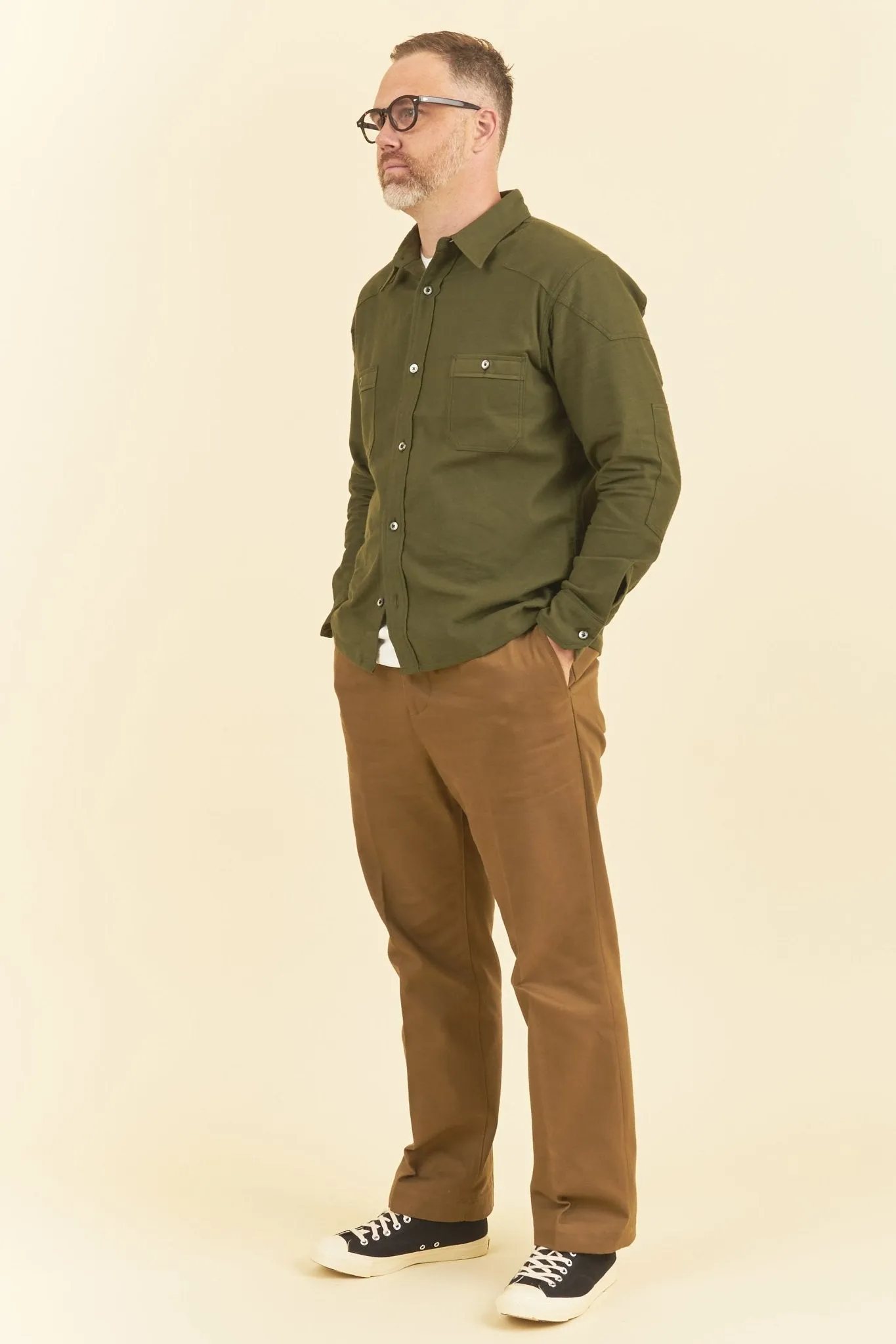 Addict Clothes ACVM Moleskin Shirt - Army Green