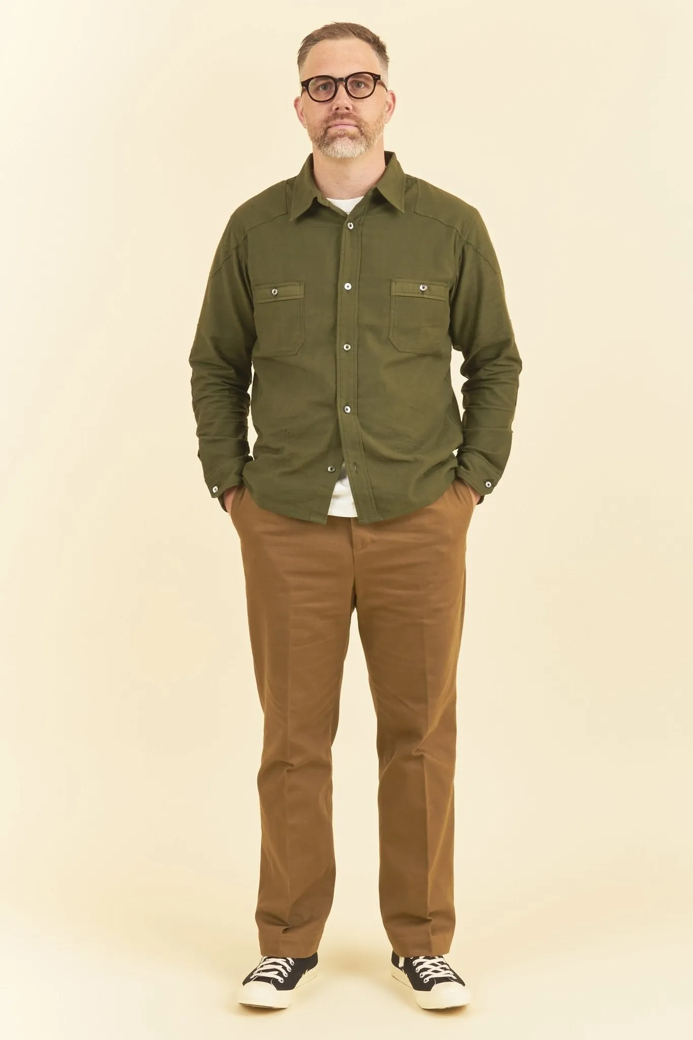 Addict Clothes ACVM Moleskin Shirt - Army Green