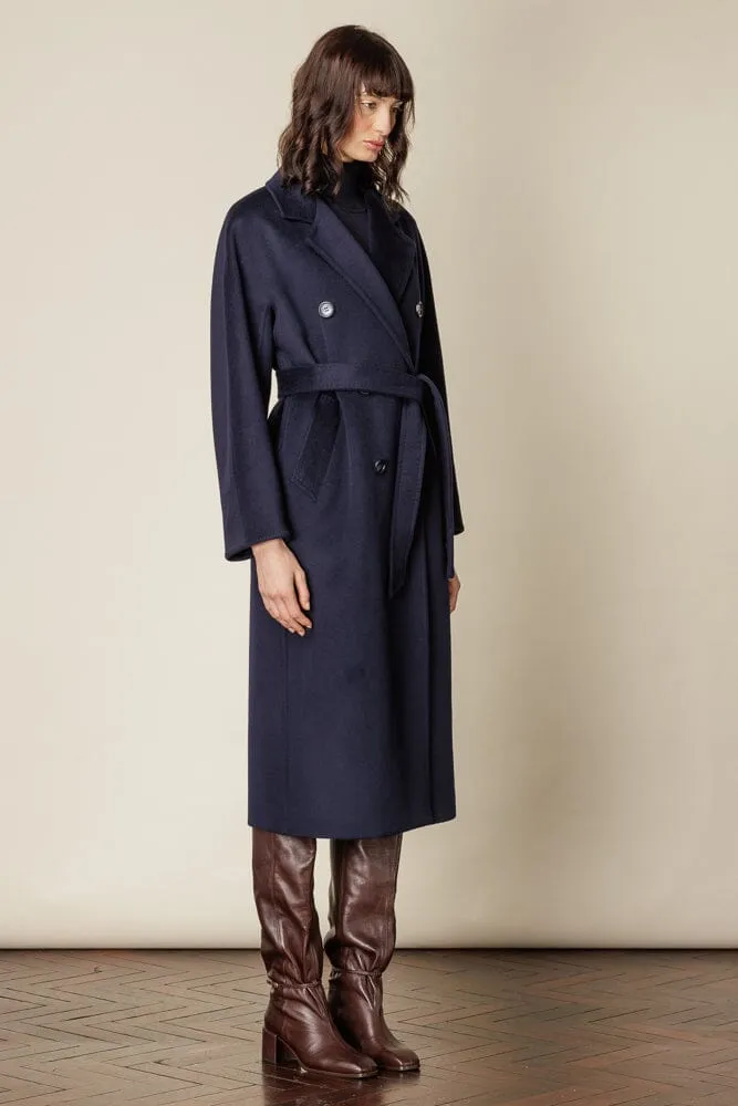 Adriana Wrap Coat - Navy Wool