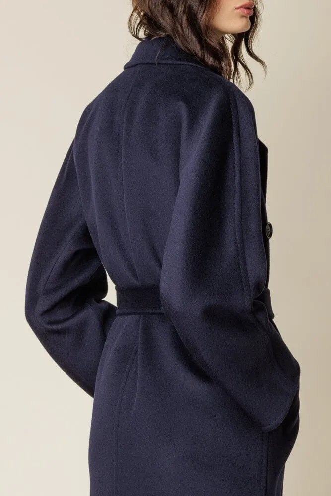 Adriana Wrap Coat - Navy Wool