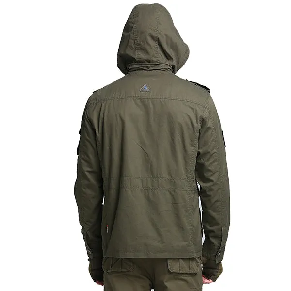 Airborne Series Multi-pocket Hooded Thicken Men's Jacket