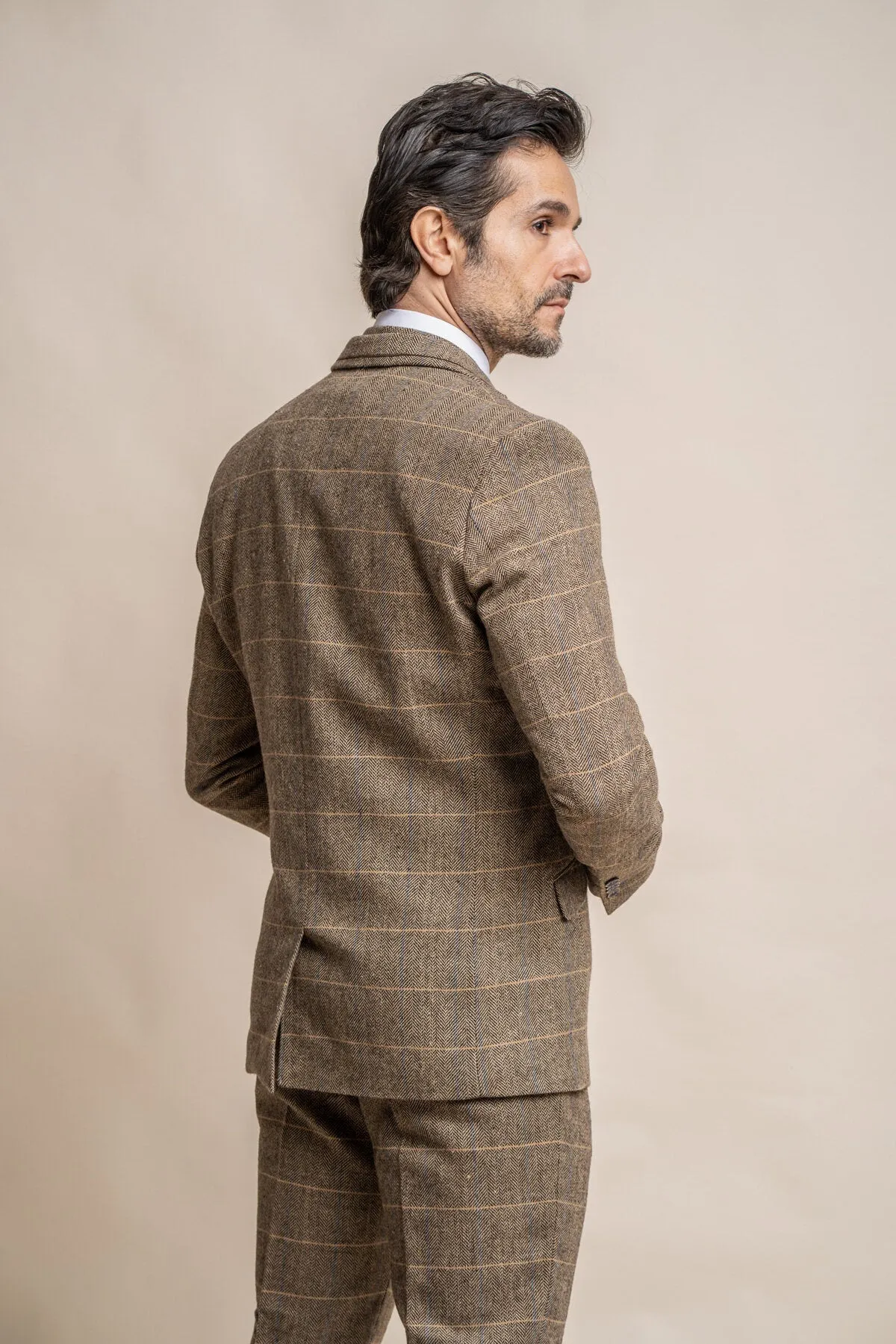 Albert Brown Tweed 2 Piece Wedding Suit