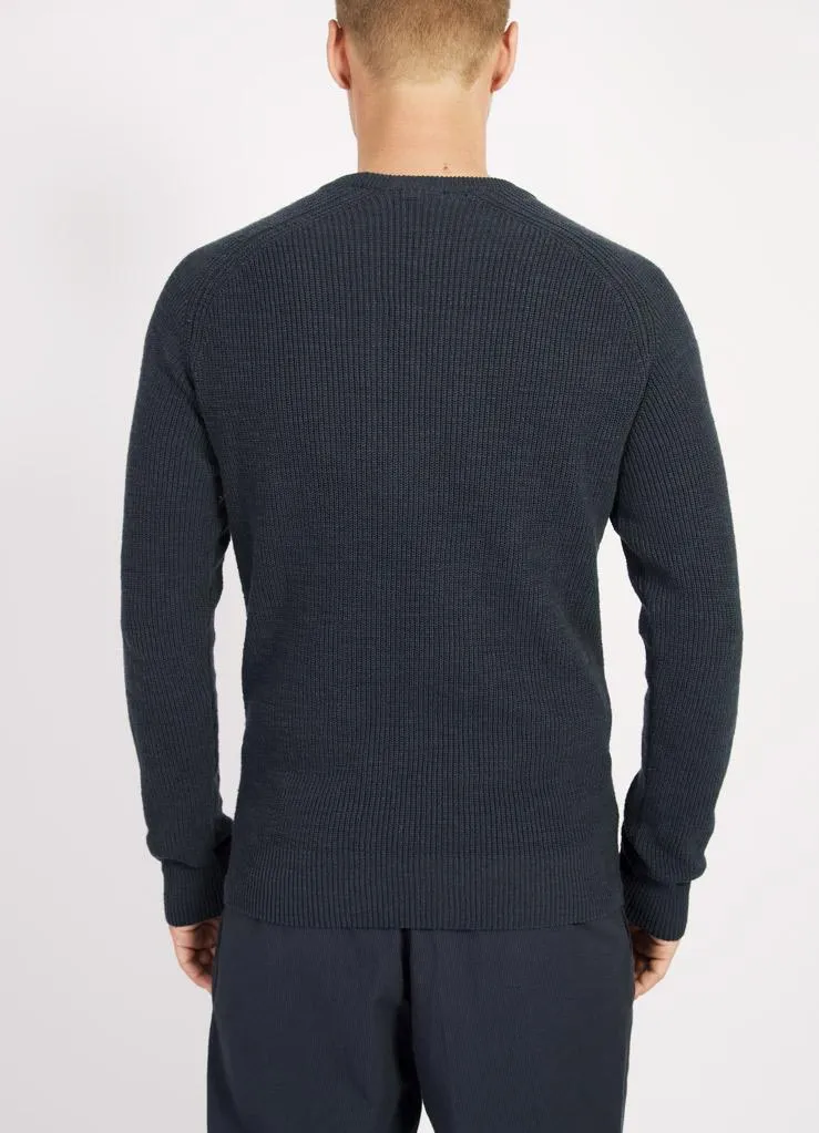 ALFRED | Knitted Basic Crewneck | Blue