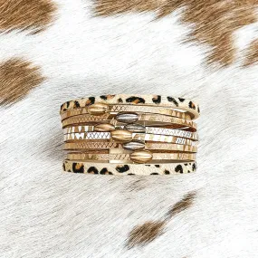 Animal Print Magnetic Bracelet in Gold