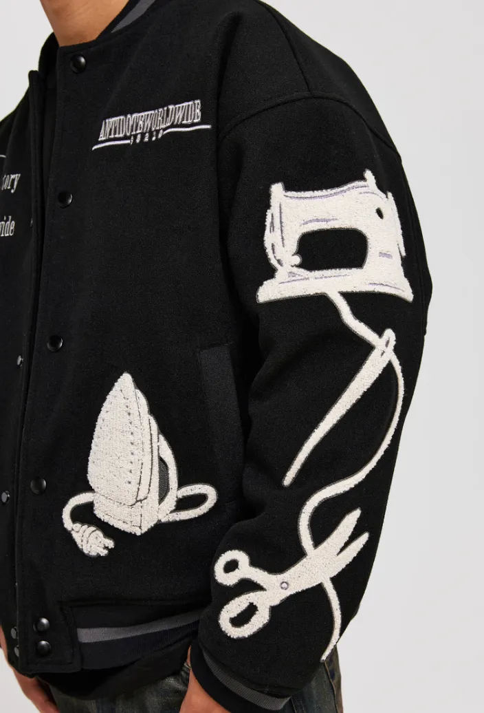 ANTIDOTE Embroidered Varsity Baseball Jacket