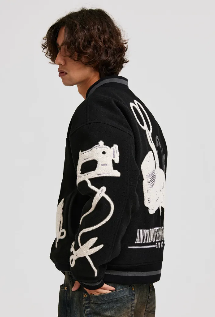 ANTIDOTE Embroidered Varsity Baseball Jacket