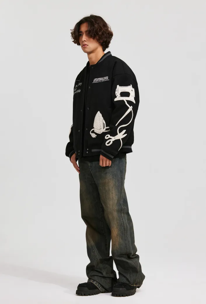 ANTIDOTE Embroidered Varsity Baseball Jacket