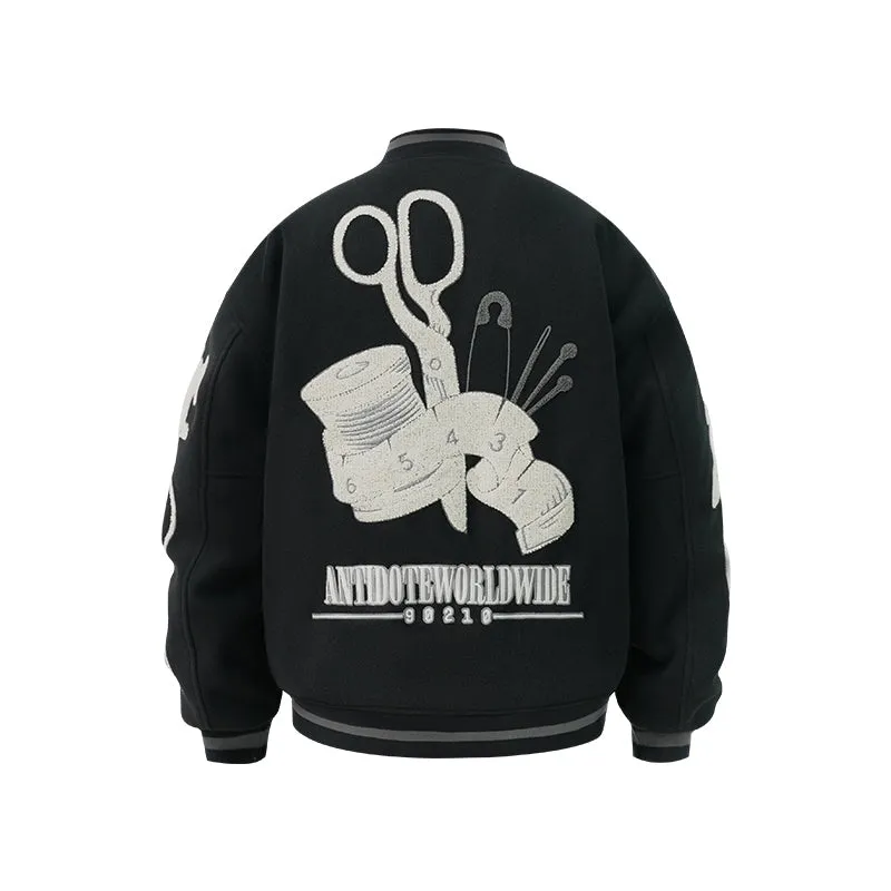 ANTIDOTE Embroidered Varsity Baseball Jacket