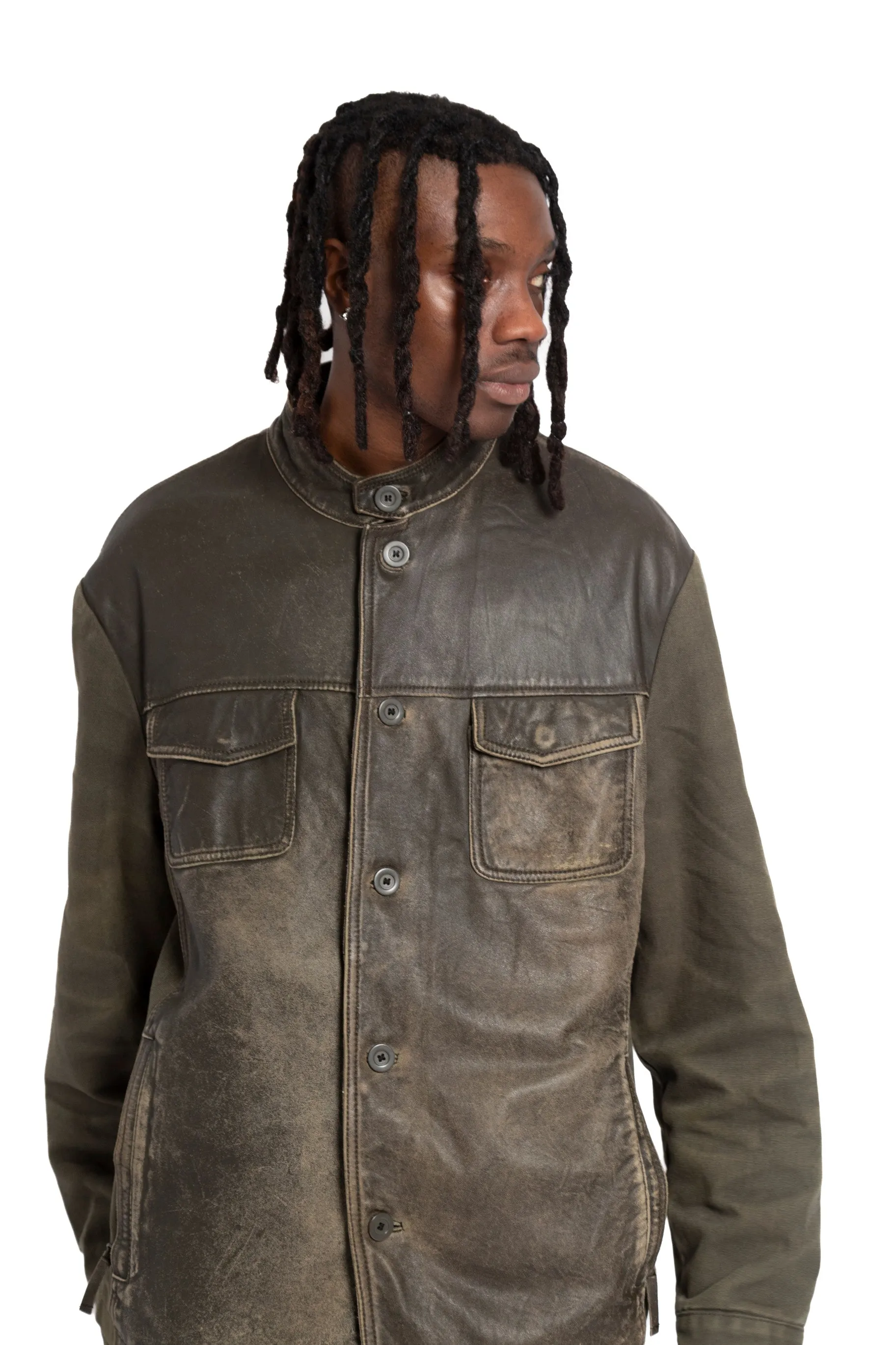 Armani Jeans Green Soft Leather Jacket