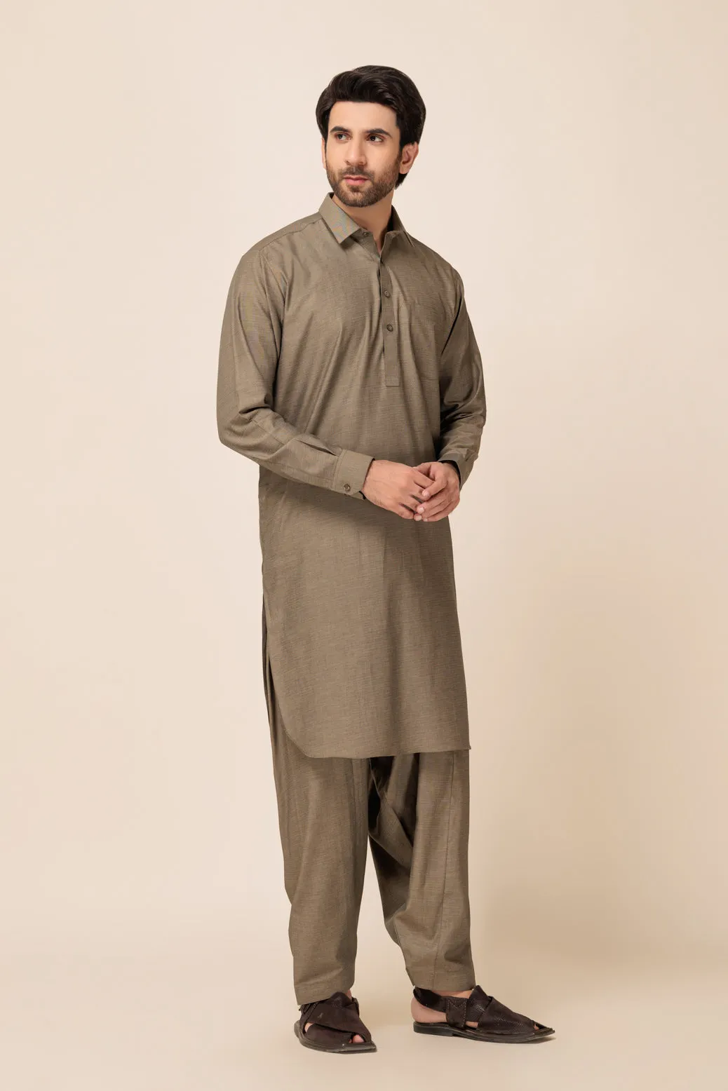 ARMY-YARN DYED (DOBBY)-SHALWAR SUIT - (GSSB23-007)