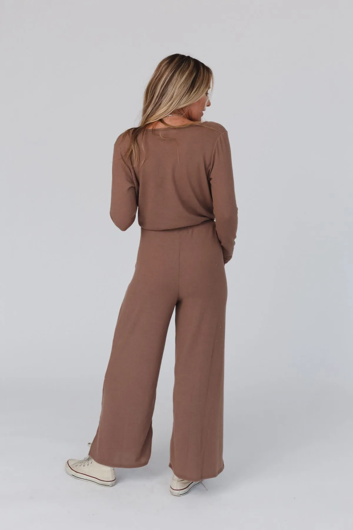 As It Was Cross Front Jumpsuit - Mushroom