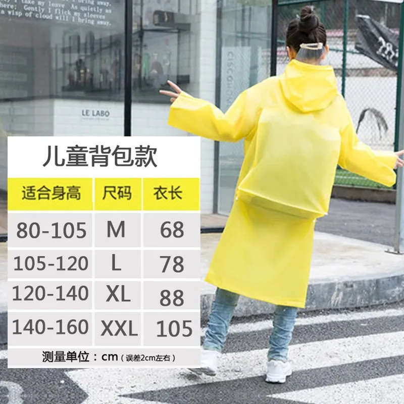 Baby raincoat solid color boys and books, joints, rains, long, hiking, primary school, thick girls, jackets