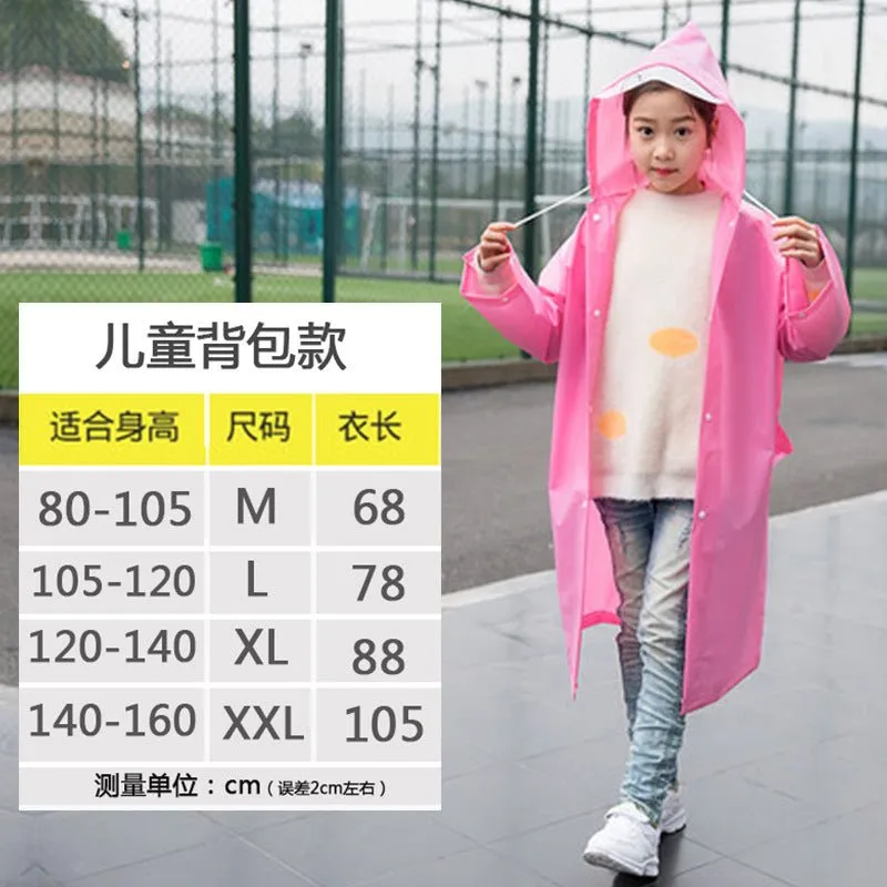 Baby raincoat solid color boys and books, joints, rains, long, hiking, primary school, thick girls, jackets