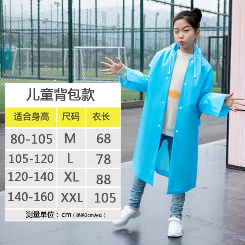 Baby raincoat solid color boys and books, joints, rains, long, hiking, primary school, thick girls, jackets