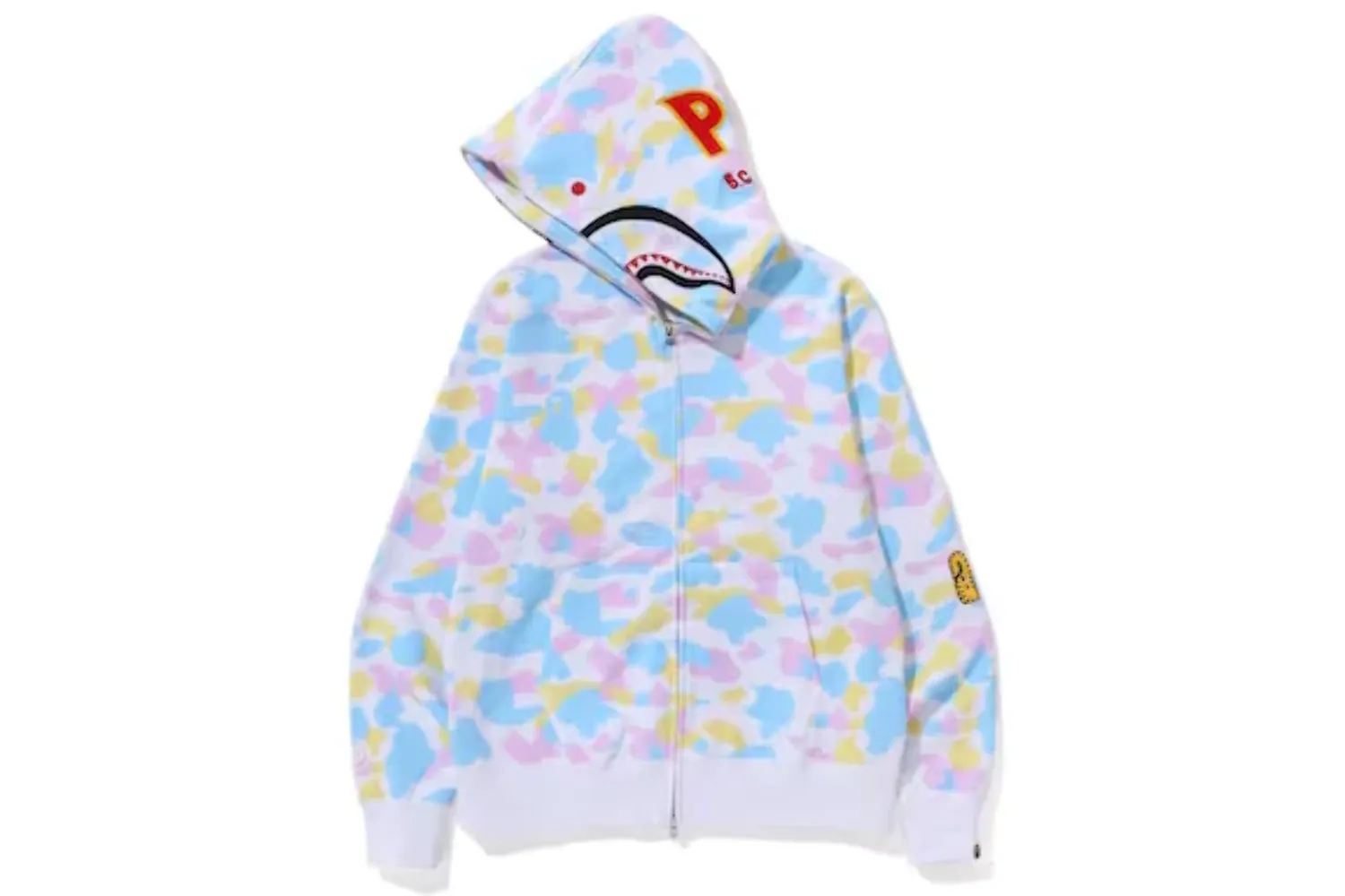 Bape New Multi Camo 2ND Shark Hoodie White 001ZPJ201001MWHT