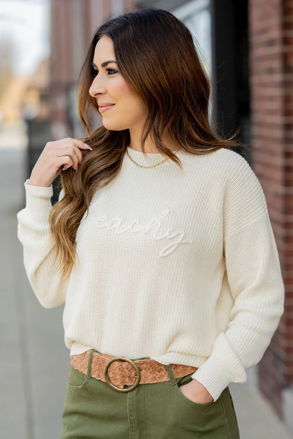 Beachy Stitched Sweater