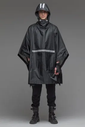 Black poncho raincoat