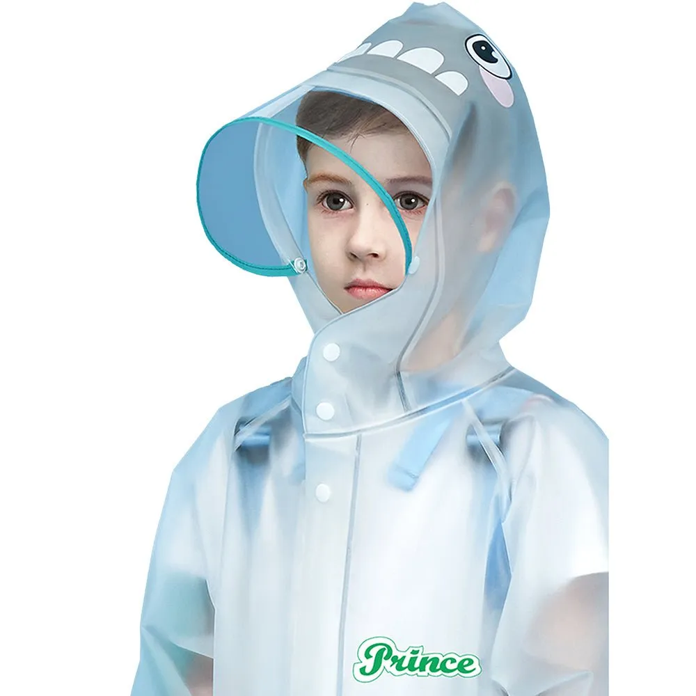 Blue Dino Submarine Transluscent Raincoat for Kids