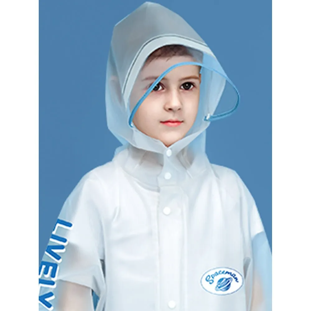 Blue Space print Transluscent Raincoat for Kids