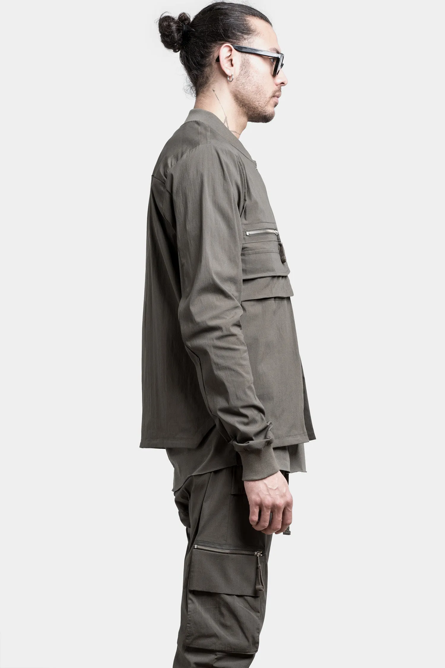 Bomber shirt jacket, Ivy green