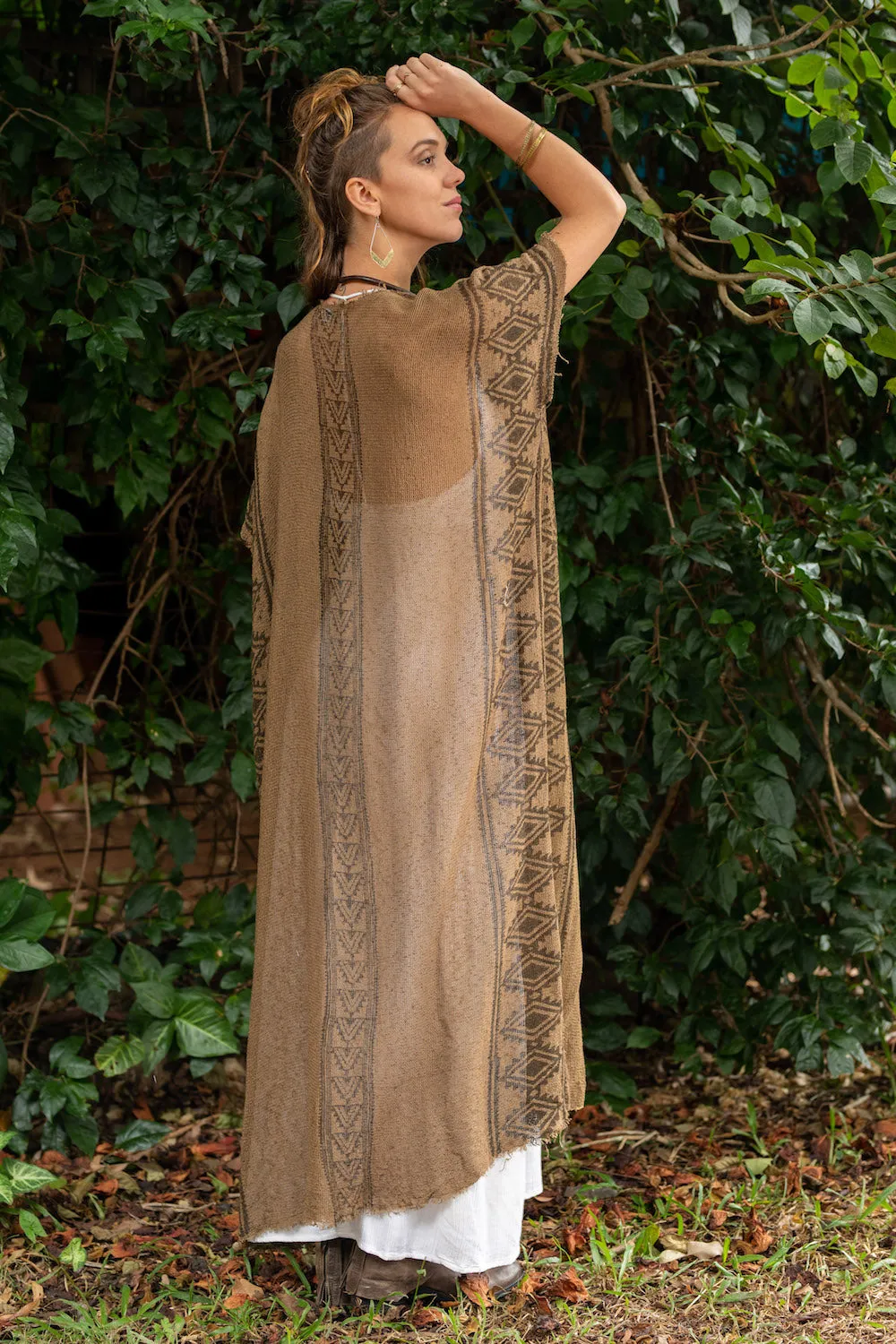 CAMILLA KAFTAN / KIMONO IN EARTHY BROWN PRINT