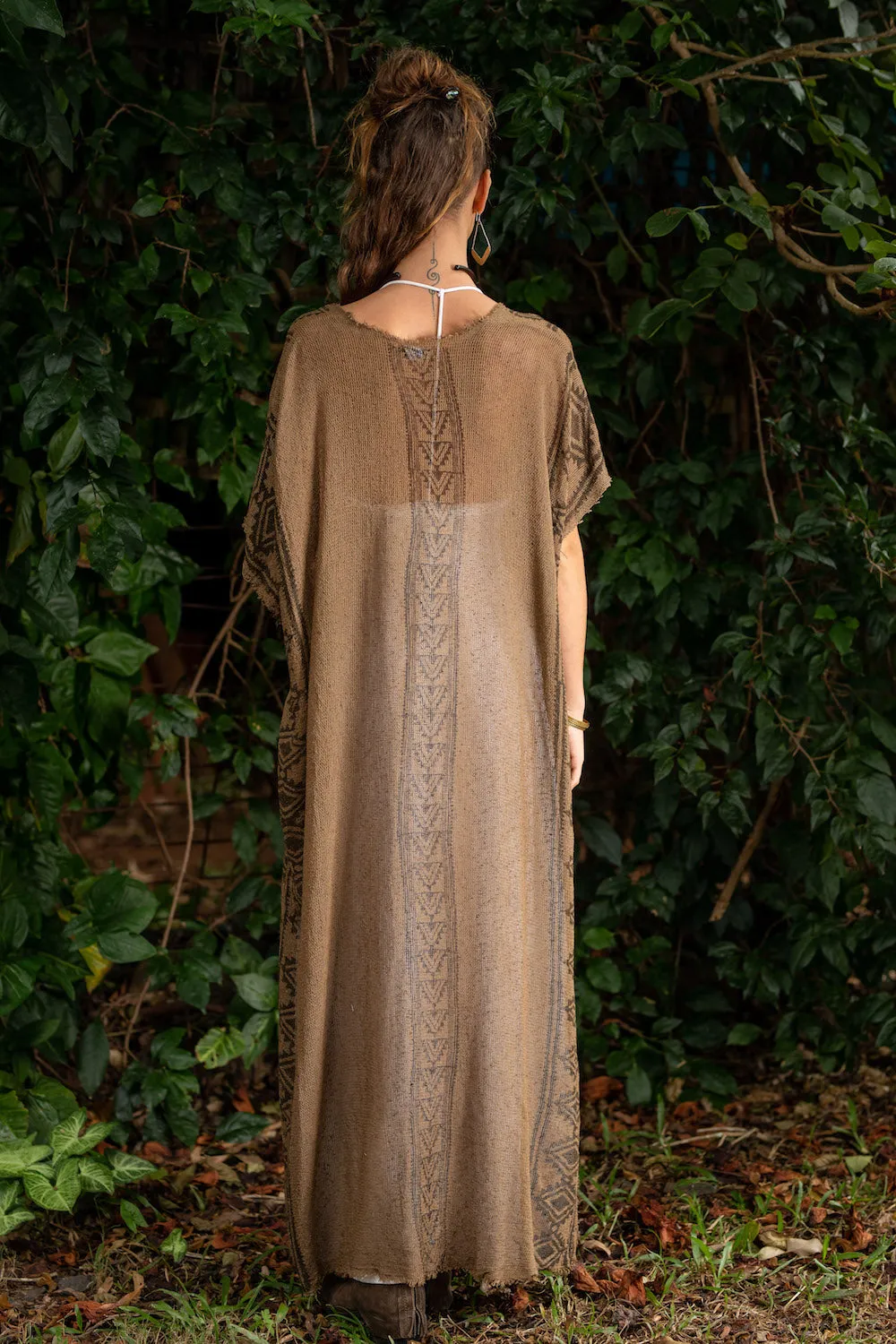 CAMILLA KAFTAN / KIMONO IN EARTHY BROWN PRINT