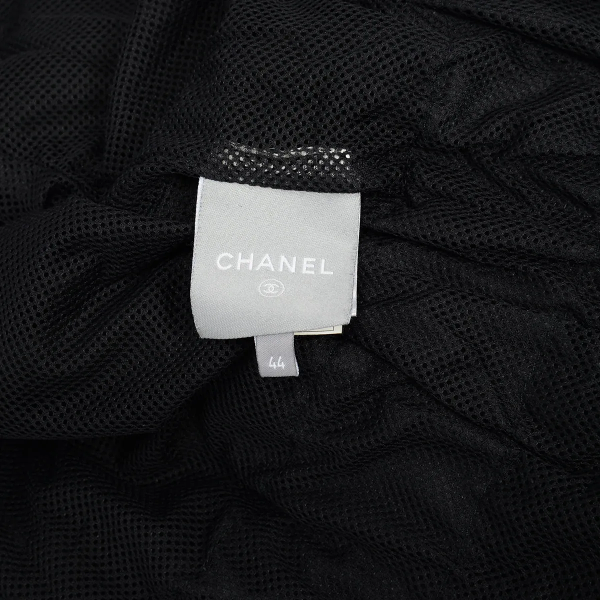 Chanel Black Washed Leather Zip Front Jacket FR 44