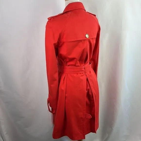 Coach Red DoubleBreasted Trench Coat