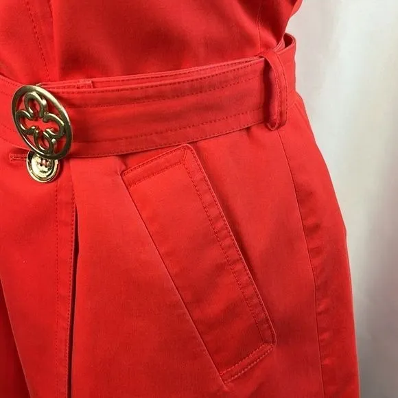 Coach Red DoubleBreasted Trench Coat