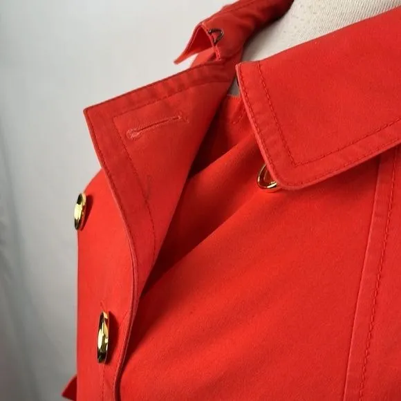 Coach Red DoubleBreasted Trench Coat