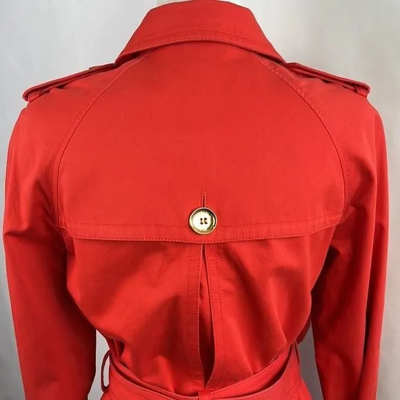 Coach Red DoubleBreasted Trench Coat