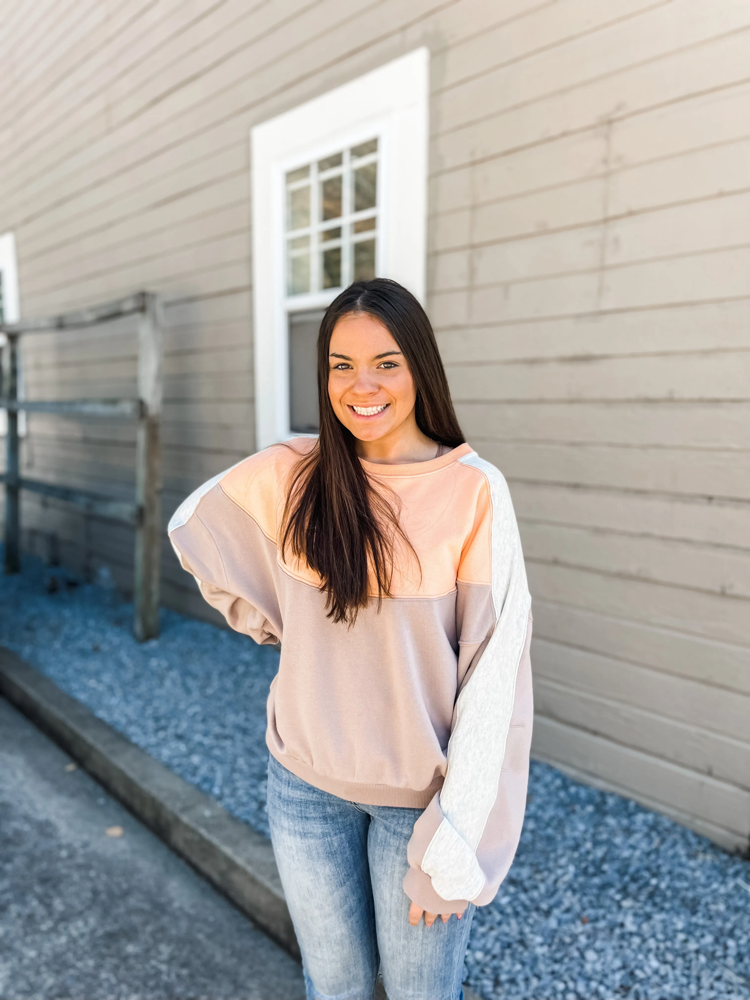 Color-Block Salmon Sweater