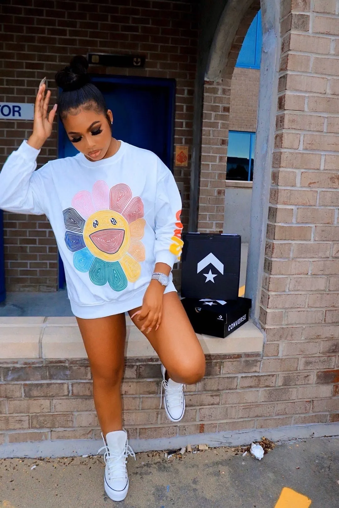 Colorful Crewneck (White)