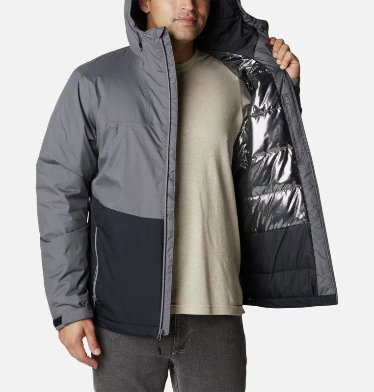 Columbia Mens Point Park Insulated Waterproof Jacket-GREY