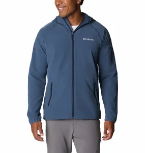 Columbia Mens Tall Heights Water Resistant Lightweight Hooded Softehell Jacket-BLUE