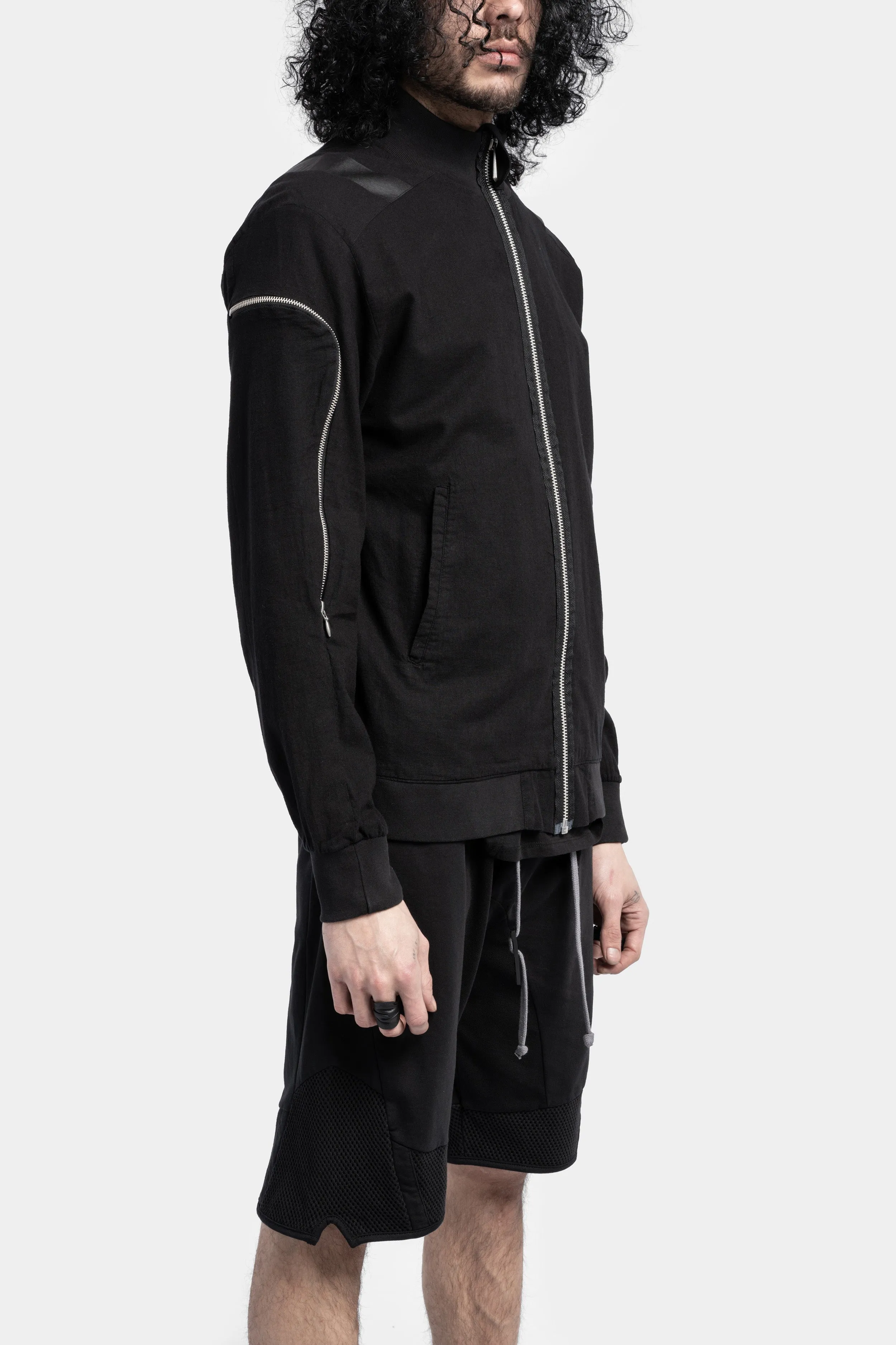 Cotton / Linen Bomber Jacket, Black