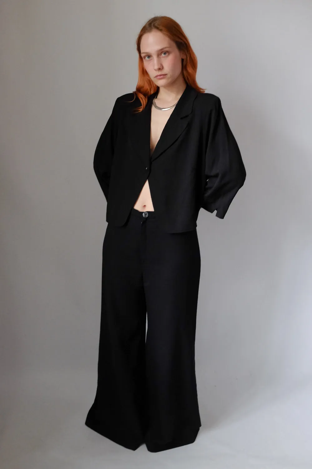 CROP VINTAGE BLACK RELAX BLAZER