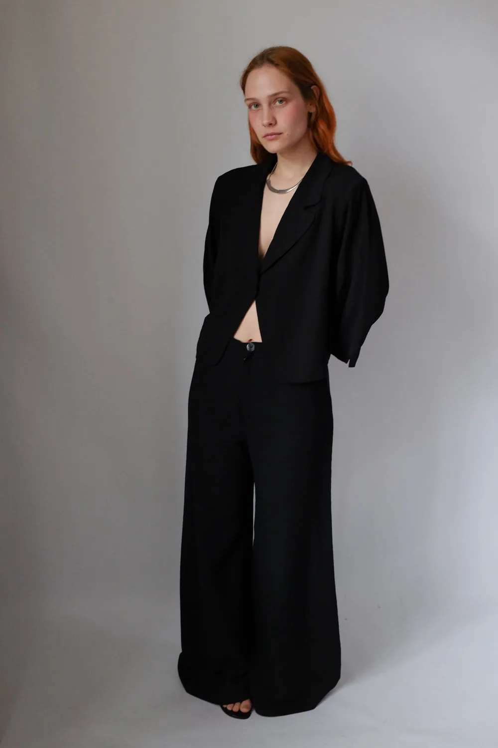 CROP VINTAGE BLACK RELAX BLAZER