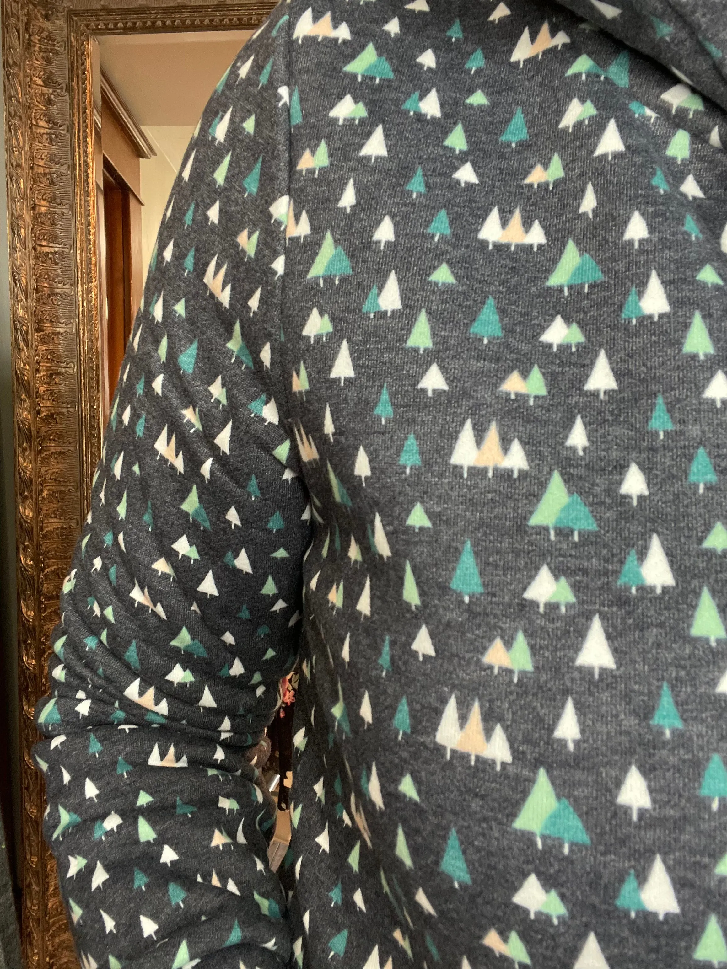 Crystal Navy Pine Tree Hoodie by Wanakome