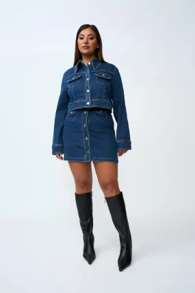 Daze Denim Pipe Crop Jacket | Final Sale - Indigo