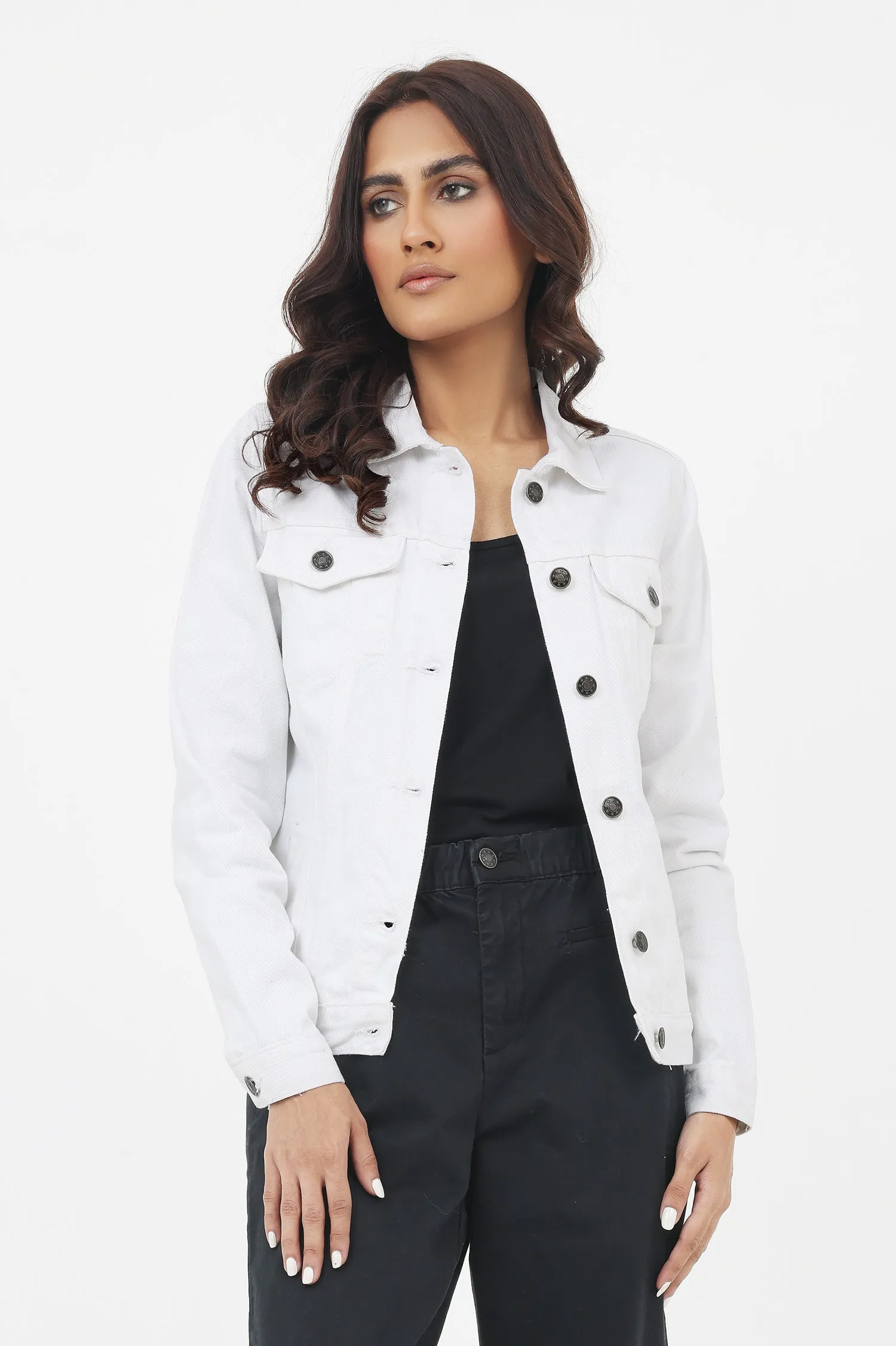 DENIM JACKET-WHITE