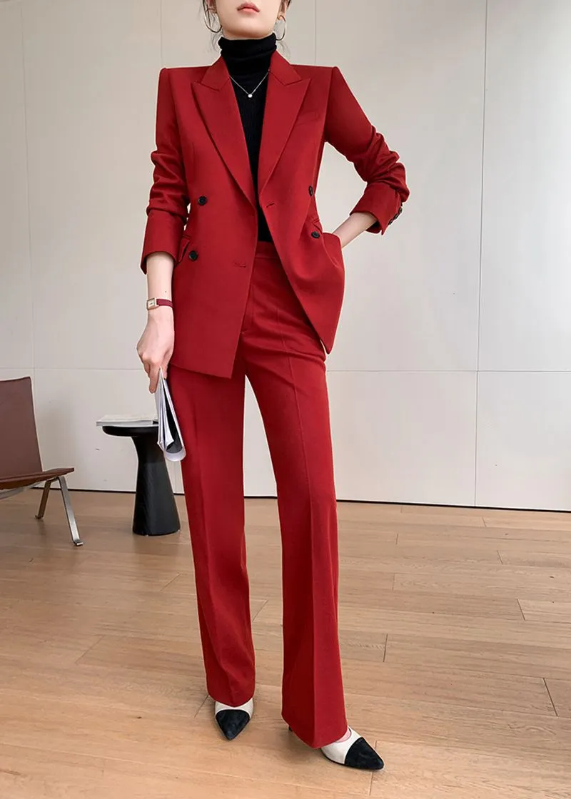 Double-breasted Blazer Pantsuit Set