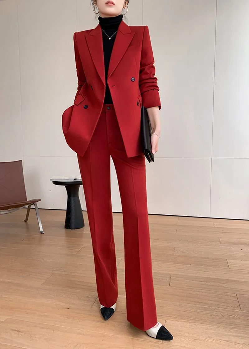 Double-breasted Blazer Pantsuit Set