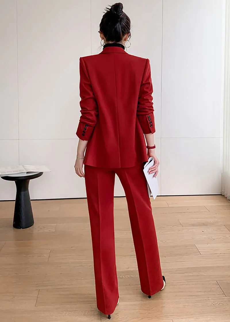 Double-breasted Blazer Pantsuit Set