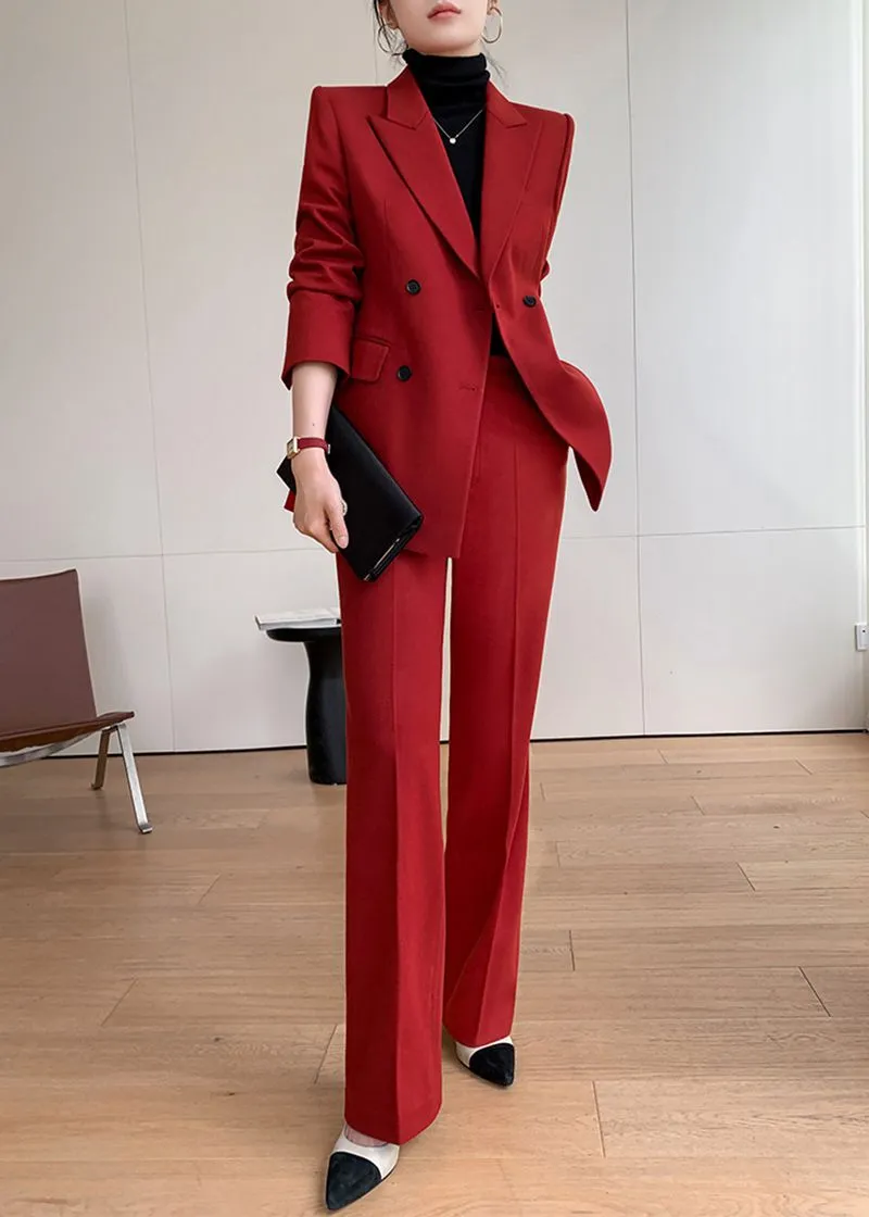 Double-breasted Blazer Pantsuit Set