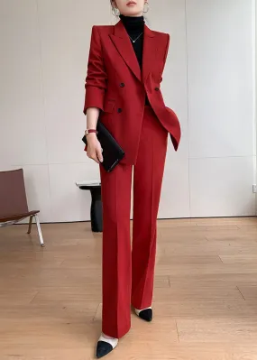 Double-breasted Blazer Pantsuit Set