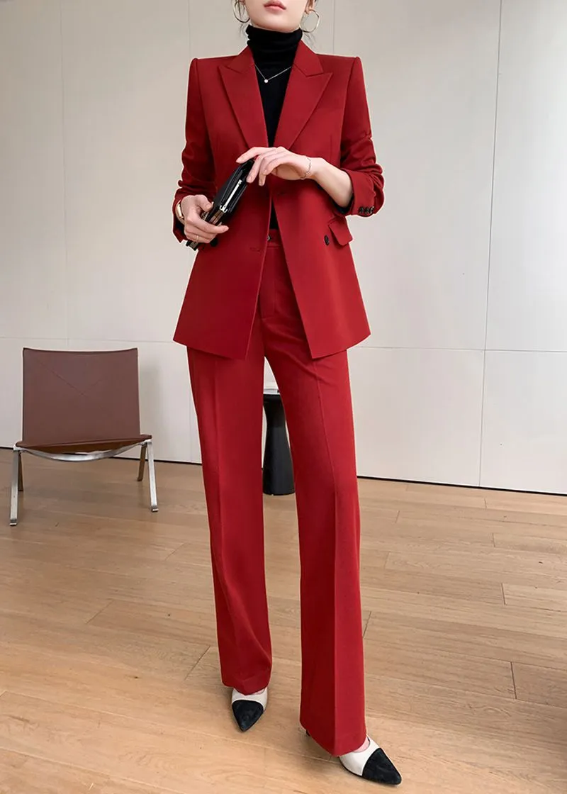 Double-breasted Blazer Pantsuit Set